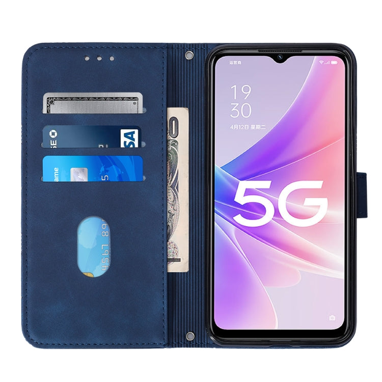 For OPPO A57 5G 2022 Crossbody 3D Embossed Flip Leather Phone Case