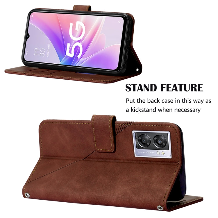 For OPPO A57 5G 2022 Crossbody 3D Embossed Flip Leather Phone Case