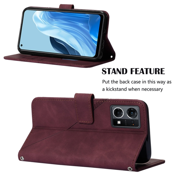 For OPPO Reno7 4G/F21 Pro Crossbody 3D Embossed Flip Leather Phone Case