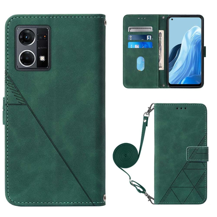 For OPPO Reno7 4G/F21 Pro Crossbody 3D Embossed Flip Leather Phone Case