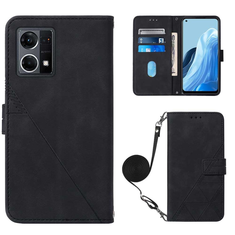 For OPPO Reno7 4G/F21 Pro Crossbody 3D Embossed Flip Leather Phone Case
