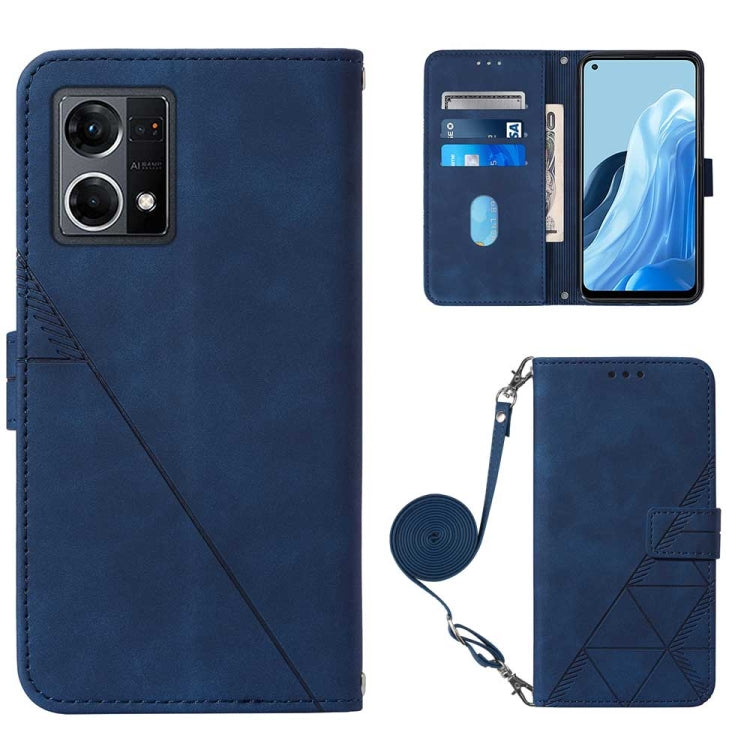 For OPPO Reno7 4G/F21 Pro Crossbody 3D Embossed Flip Leather Phone Case