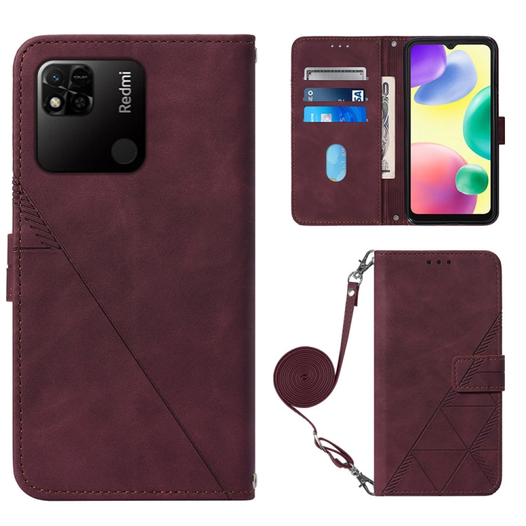 For Xiaomi Redmi 10A Crossbody 3D Embossed Flip Leather Phone Case