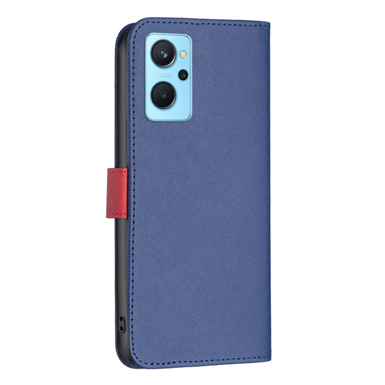 For OPPO A76 4G/A36 4G/A94 4G/Realme 9i BF13 Color Matching Cross Texture Leather Phone Case
