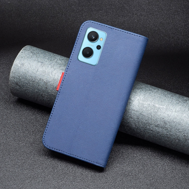 For OPPO A76 4G/A36 4G/A94 4G/Realme 9i BF13 Color Matching Cross Texture Leather Phone Case