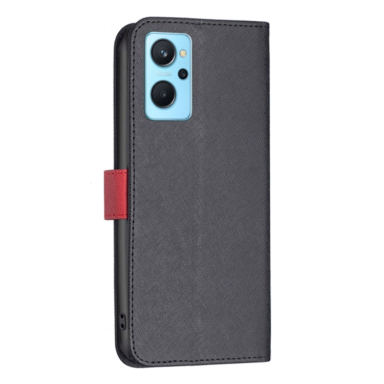 For OPPO A76 4G/A36 4G/A94 4G/Realme 9i BF13 Color Matching Cross Texture Leather Phone Case