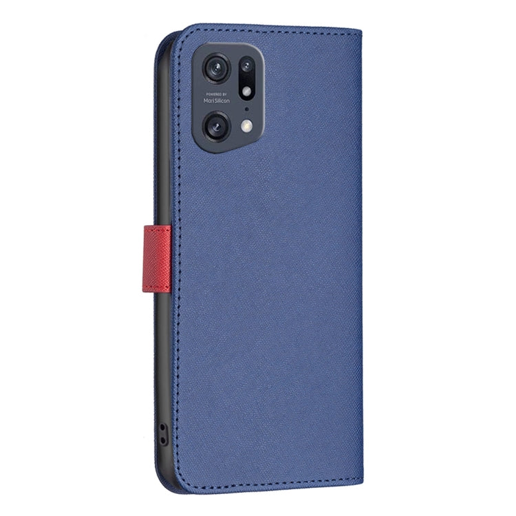 For OPPO Find X5 Pro BF13 Color Matching Cross Texture Leather Phone Case