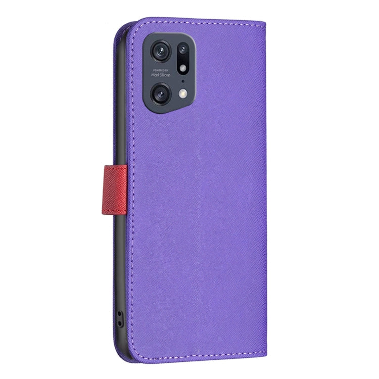For OPPO Find X5 Pro BF13 Color Matching Cross Texture Leather Phone Case