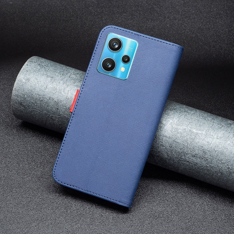 For OPPO Realme 9 Pro+ BF13 Color Matching Cross Texture Leather Phone Case