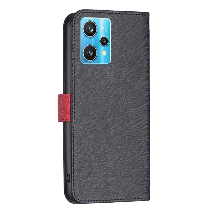 For OPPO Realme 9 Pro+ BF13 Color Matching Cross Texture Leather Phone Case