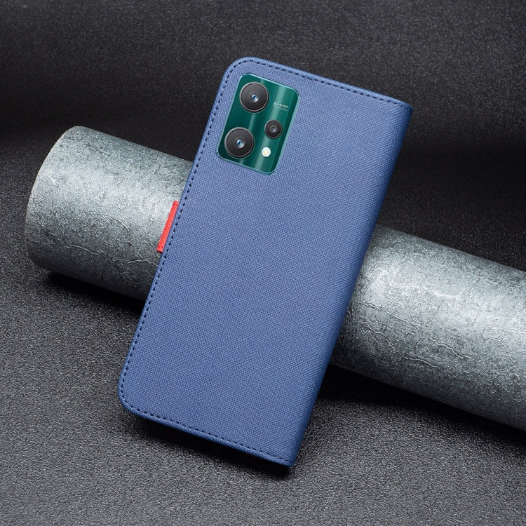 For OPPO Realme 9 Pro BF13 Color Matching Cross Texture Leather Phone Case