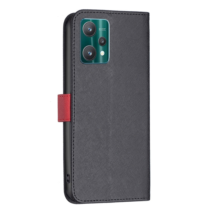 For OPPO Realme 9 Pro BF13 Color Matching Cross Texture Leather Phone Case