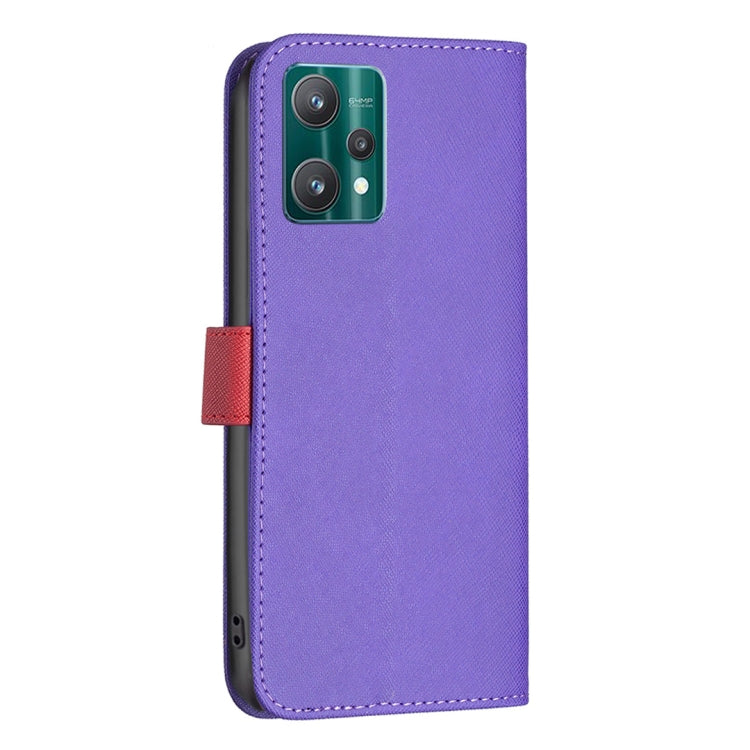 For OPPO Realme 9 Pro BF13 Color Matching Cross Texture Leather Phone Case