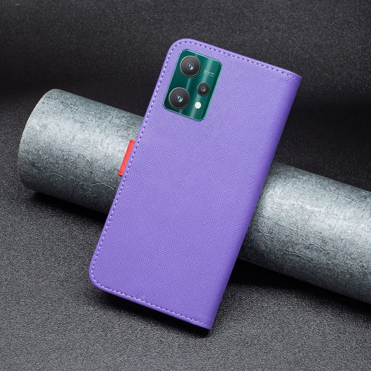 For OPPO Realme 9 Pro BF13 Color Matching Cross Texture Leather Phone Case