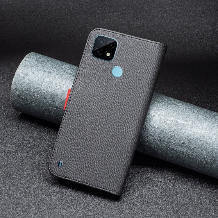 For OPPO Realme C21 / C20 BF13 Color Matching Cross Texture Leather Phone Case