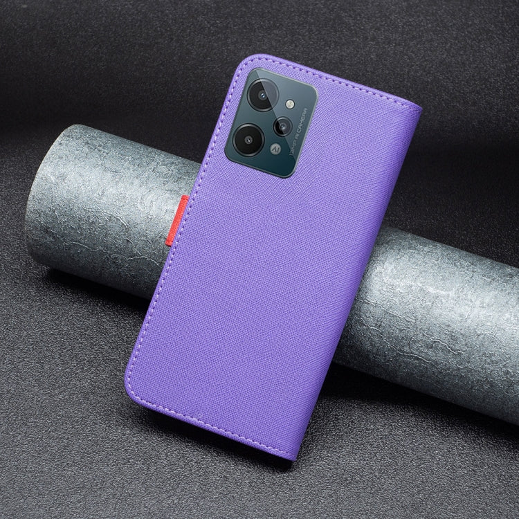 For OPPO Realme C31 BF13 Color Matching Cross Texture Leather Phone Case