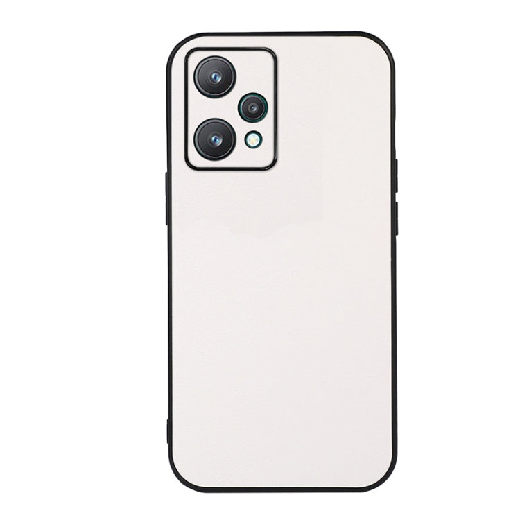 For OPPO Realme 9 Pro Accurate Hole Two-color Litchi Texture PU Phone Case