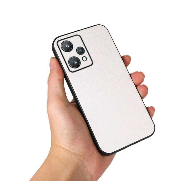 For OPPO Realme 9 Pro Accurate Hole Two-color Litchi Texture PU Phone Case