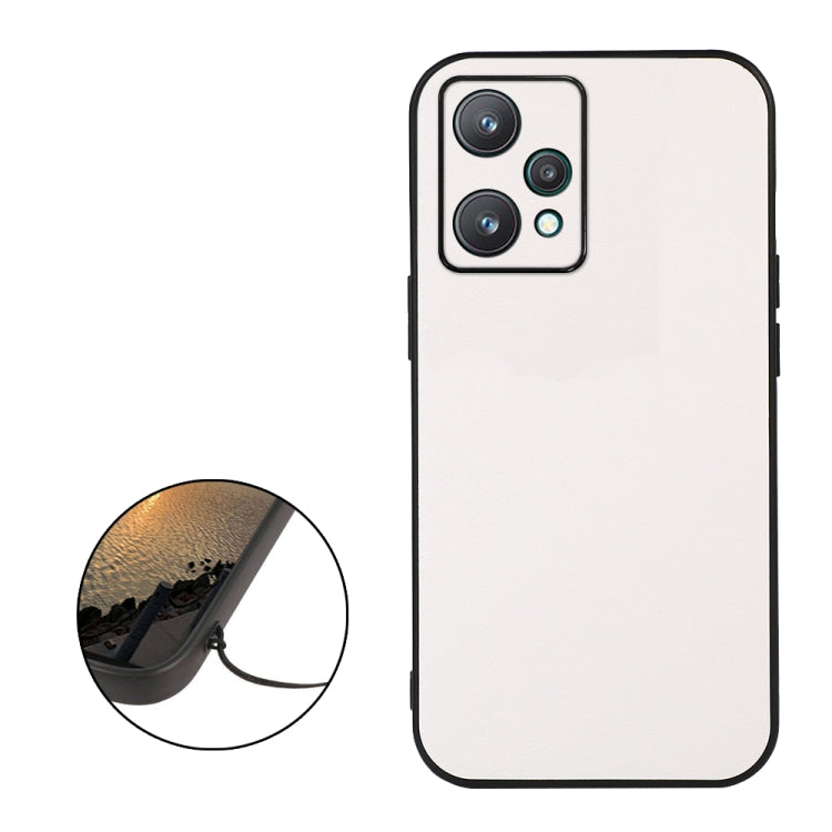 For OPPO Realme 9 Pro Accurate Hole Two-color Litchi Texture PU Phone Case