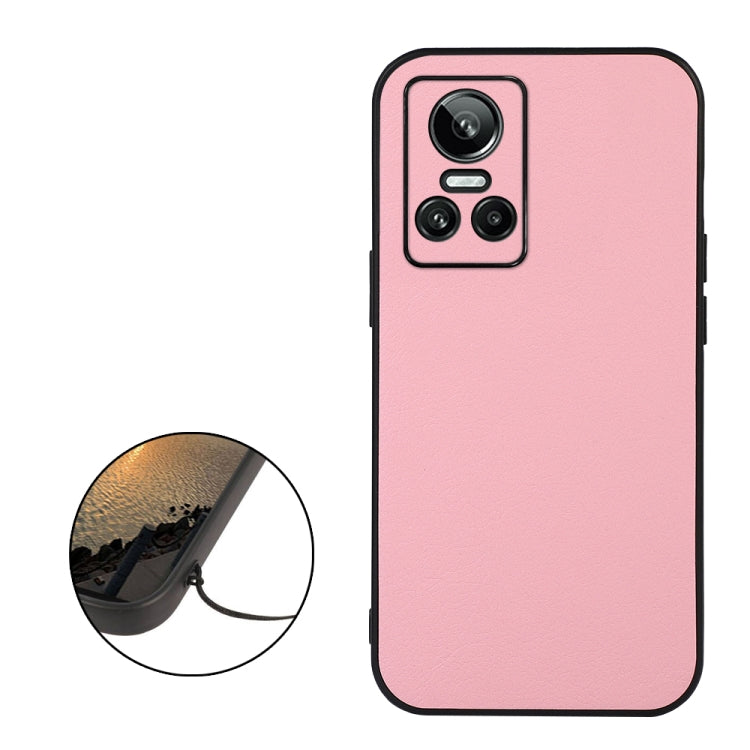 For OPPO Realme GT Neo 3 Accurate Hole Two-color Litchi Texture PU Phone Case