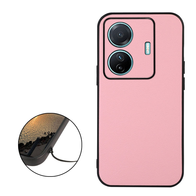For vivo S15e Accurate Hole Two-color Litchi Texture PU Phone Case