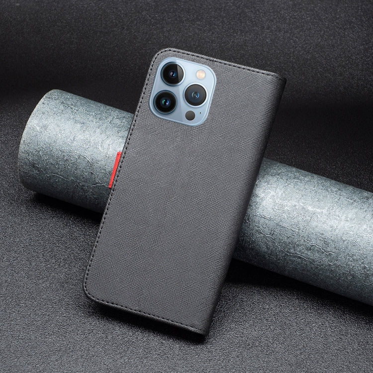 For iPhone 13 Pro BF13 Color Matching Cross Texture Leather Phone Case