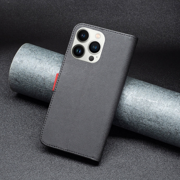 For iPhone 13 Pro Max BF13 Color Matching Cross Texture Leather Phone Case