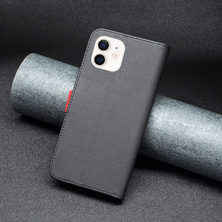 For iPhone 12 mini BF13 Color Matching Cross Texture Leather Phone Case