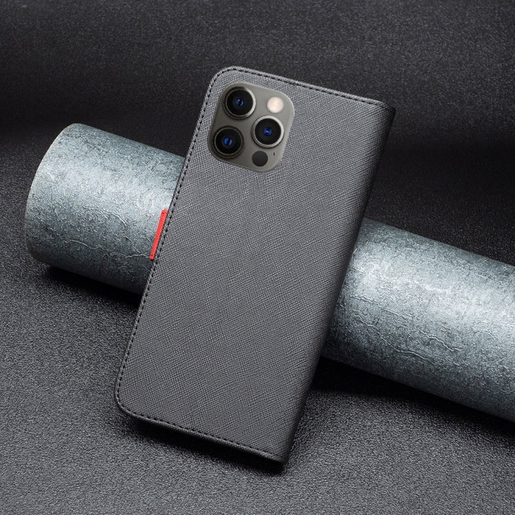 For iPhone 12 / 12 Pro BF13 Color Matching Cross Texture Leather Phone Case