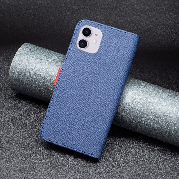 For iPhone 11 BF13 Color Matching Cross Texture Leather Phone Case