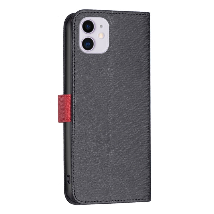 For iPhone 11 BF13 Color Matching Cross Texture Leather Phone Case