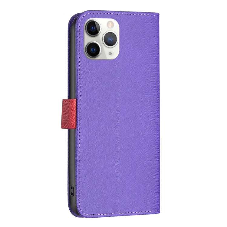 For iPhone 11 Pro BF13 Color Matching Cross Texture Leather Phone Case
