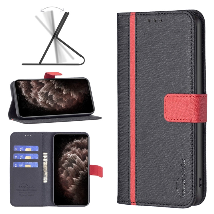 For iPhone 11 Pro Max BF13 Color Matching Cross Texture Leather Phone Case