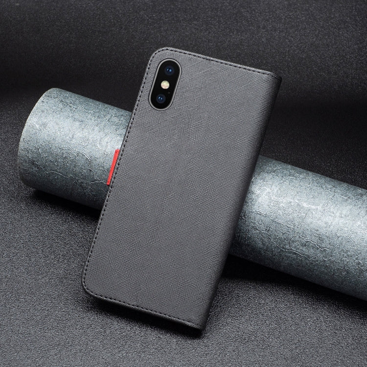 For iPhone X / XS BF13 Color Matching Cross Texture Leather Phone Case