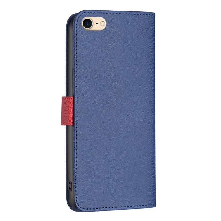 For iPhone SE 2022 / SE 2020 / 8 / 7 BF13 Color Matching Cross Texture Leather Phone Case