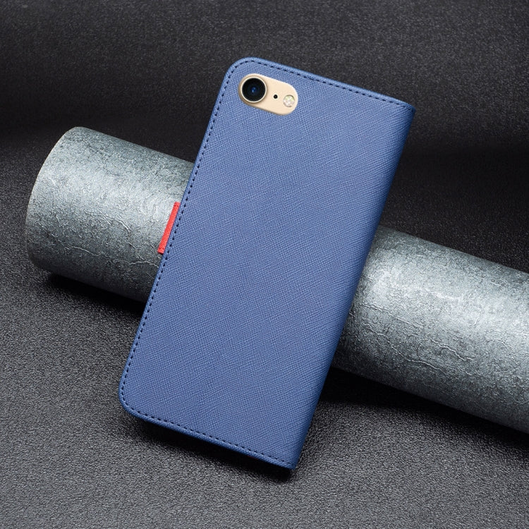 For iPhone SE 2022 / SE 2020 / 8 / 7 BF13 Color Matching Cross Texture Leather Phone Case