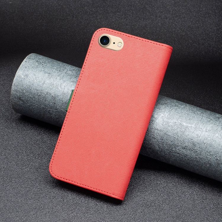 For iPhone SE 2022 / SE 2020 / 8 / 7 BF13 Color Matching Cross Texture Leather Phone Case