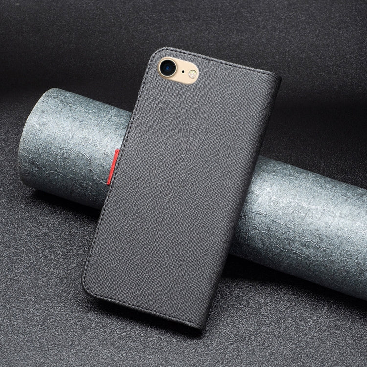 For iPhone SE 2022 / SE 2020 / 8 / 7 BF13 Color Matching Cross Texture Leather Phone Case