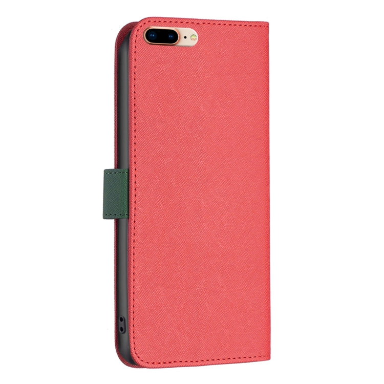 BF13 Color Matching Cross Texture Leather Phone Case For iPhone 8 Plus / 7 Plus