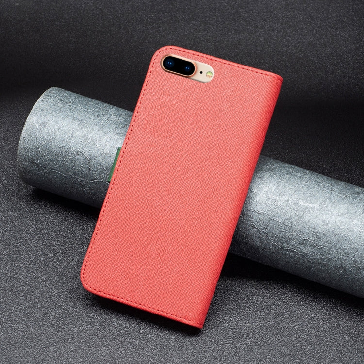 BF13 Color Matching Cross Texture Leather Phone Case For iPhone 8 Plus / 7 Plus