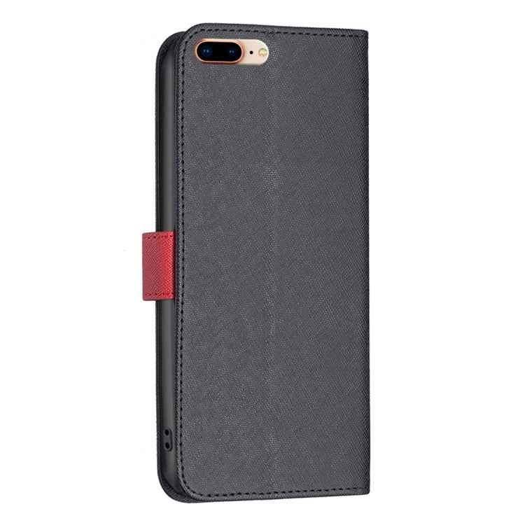 BF13 Color Matching Cross Texture Leather Phone Case For iPhone 8 Plus / 7 Plus