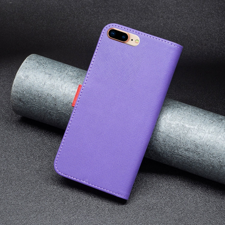 BF13 Color Matching Cross Texture Leather Phone Case For iPhone 8 Plus / 7 Plus