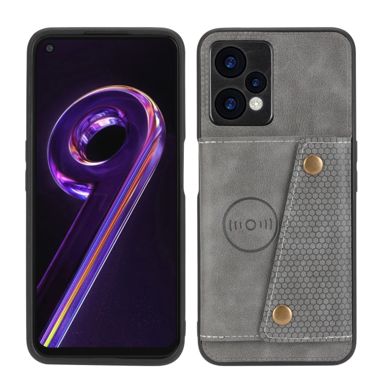 For OPPO Realme 9 Pro Double Buckle PU + TPU Shockproof Magnetic Phone Case