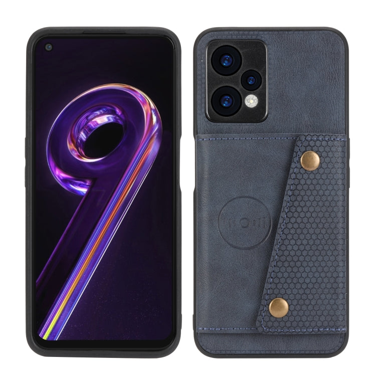 For OPPO Realme 9 Pro Double Buckle PU + TPU Shockproof Magnetic Phone Case