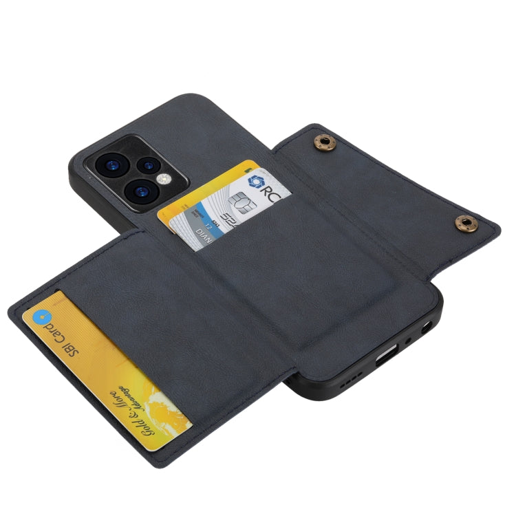 For OPPO Realme 9 Pro Double Buckle PU + TPU Shockproof Magnetic Phone Case