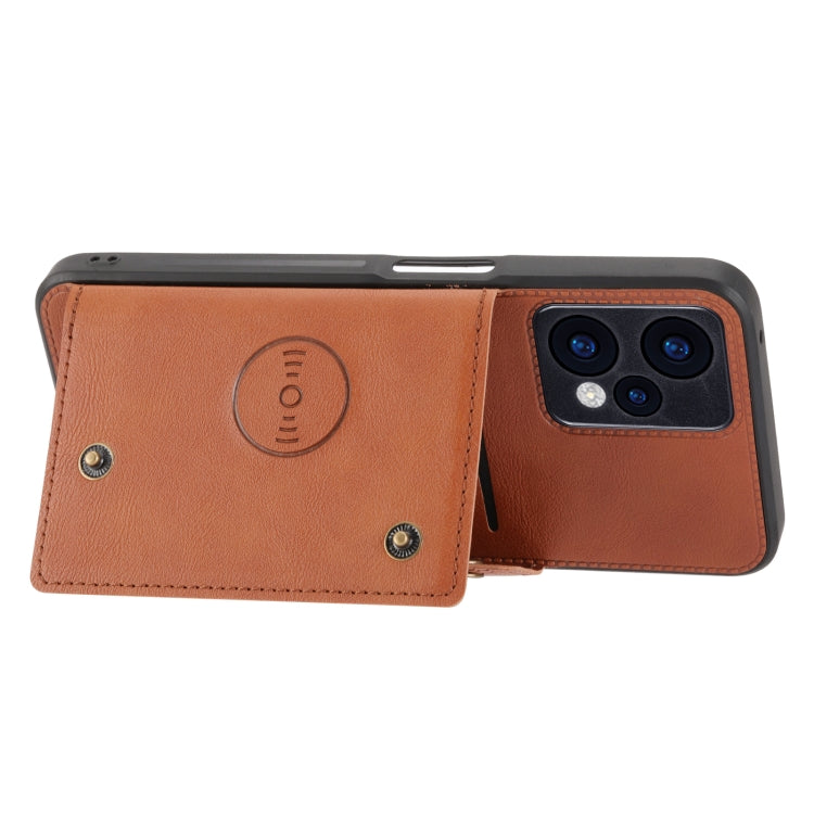 For OPPO Realme 9 Pro Double Buckle PU + TPU Shockproof Magnetic Phone Case