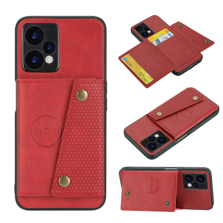 For OPPO Realme 9 Pro Double Buckle PU + TPU Shockproof Magnetic Phone Case