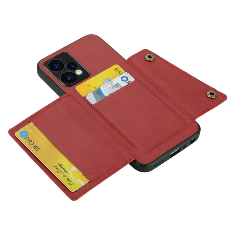 For OPPO Realme 9 Pro Double Buckle PU + TPU Shockproof Magnetic Phone Case