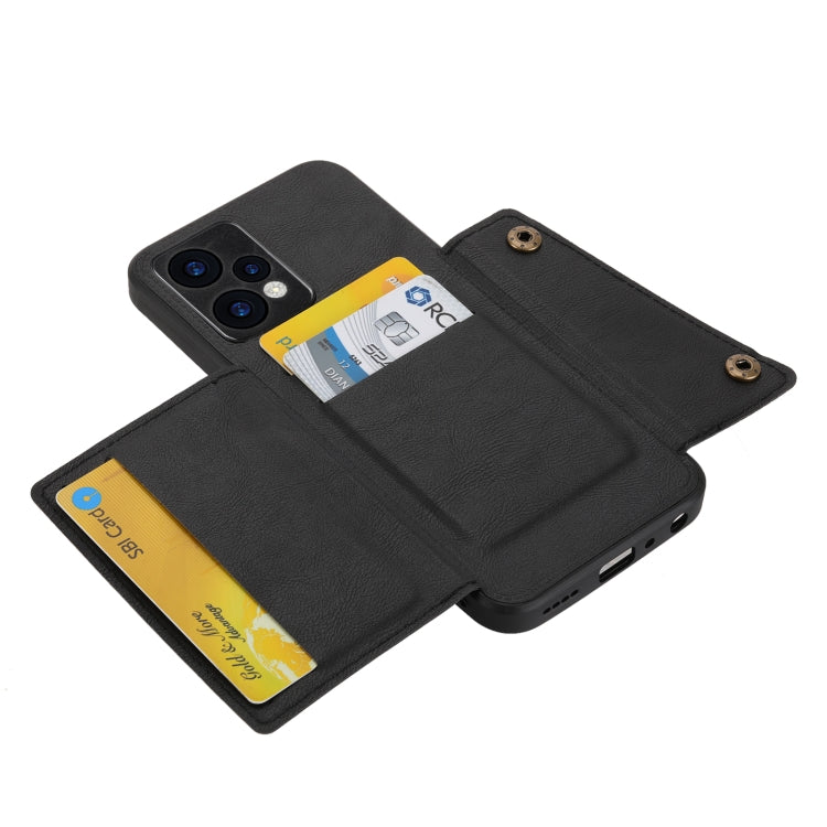 For OPPO Realme 9 Pro+ Double Buckle PU + TPU Shockproof Magnetic Phone Case