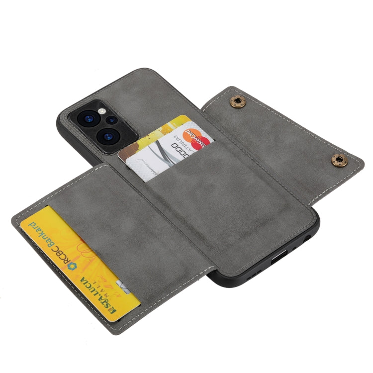 For OPPO Realme 9i Double Buckle PU + TPU Shockproof Magnetic Phone Case